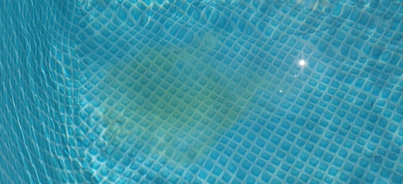 poussiere jaune au fond de la piscine