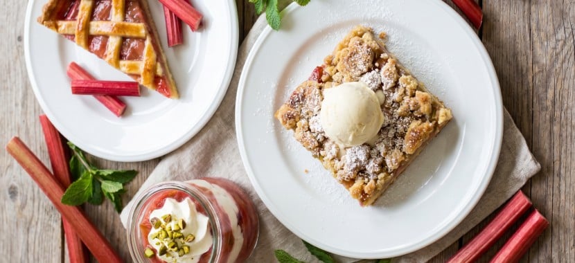 Desserts à la rhubarbe : tarte, crumble et tiramisu