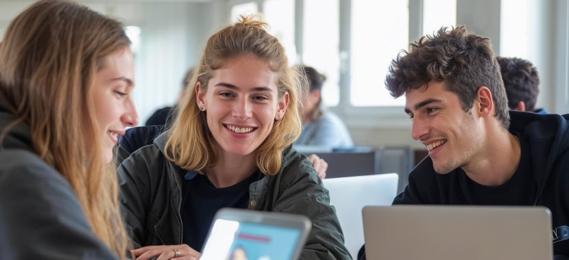 Lycéens dans une salle de cours